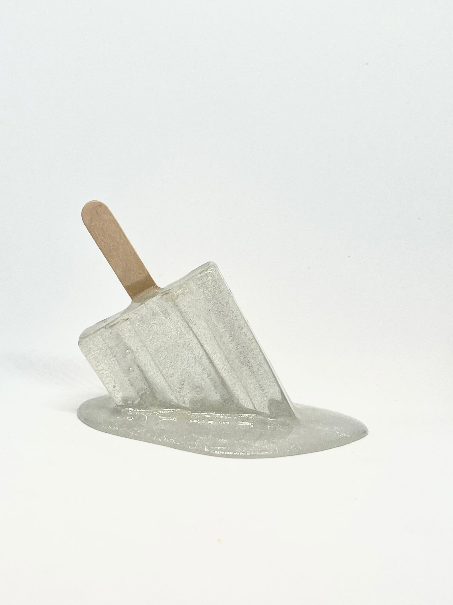 Clear mini melting resin popsicle with shimmer