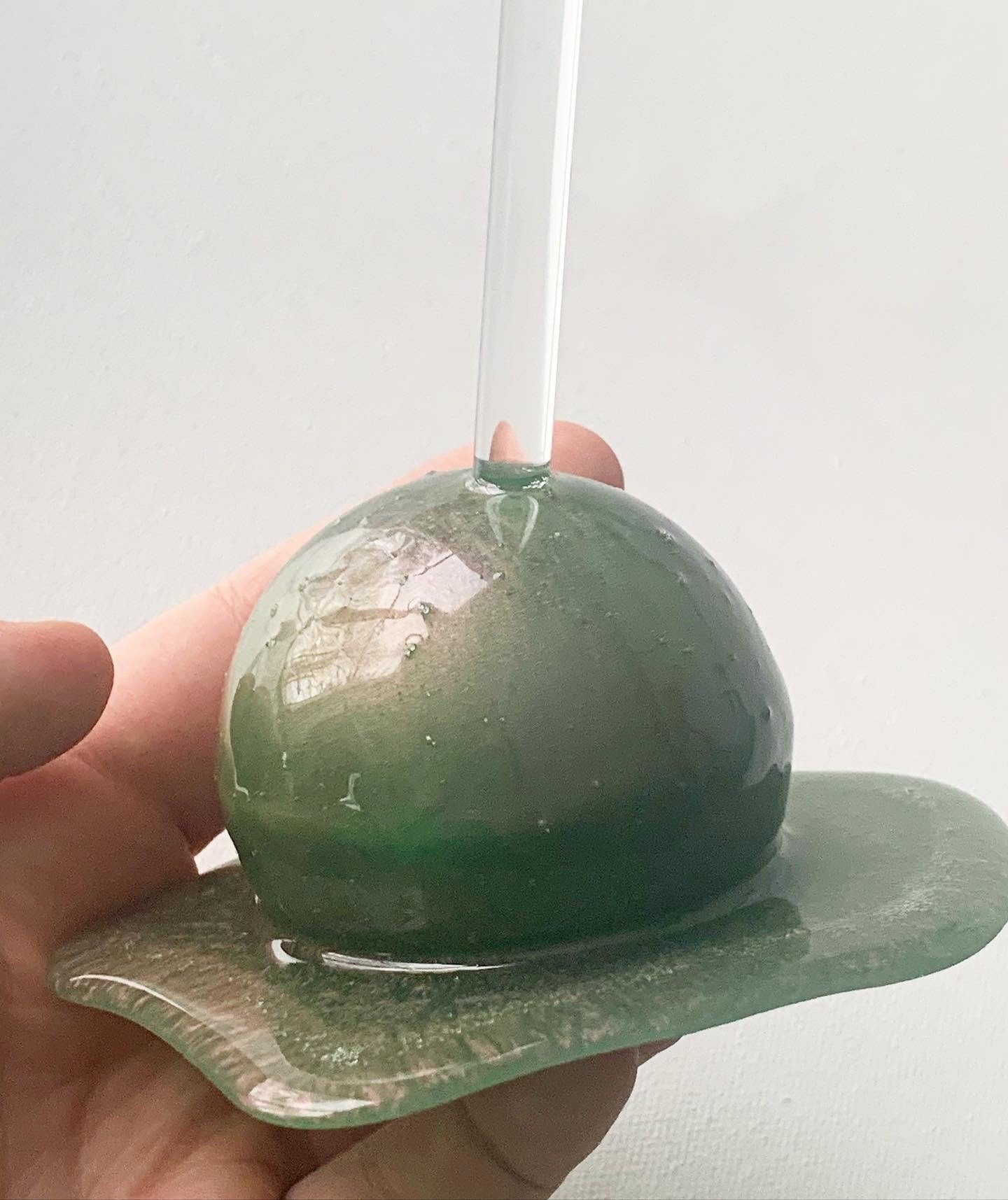 Green/Pink Shifting Melting Lollipop Resin Sculpture