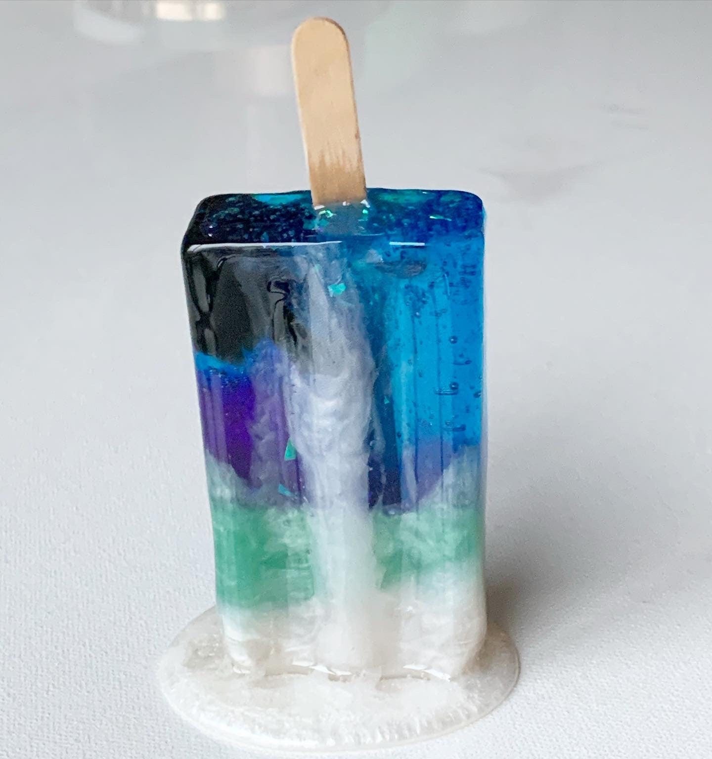Galaxy Inspired Melting Popsicle Resin Sculpture