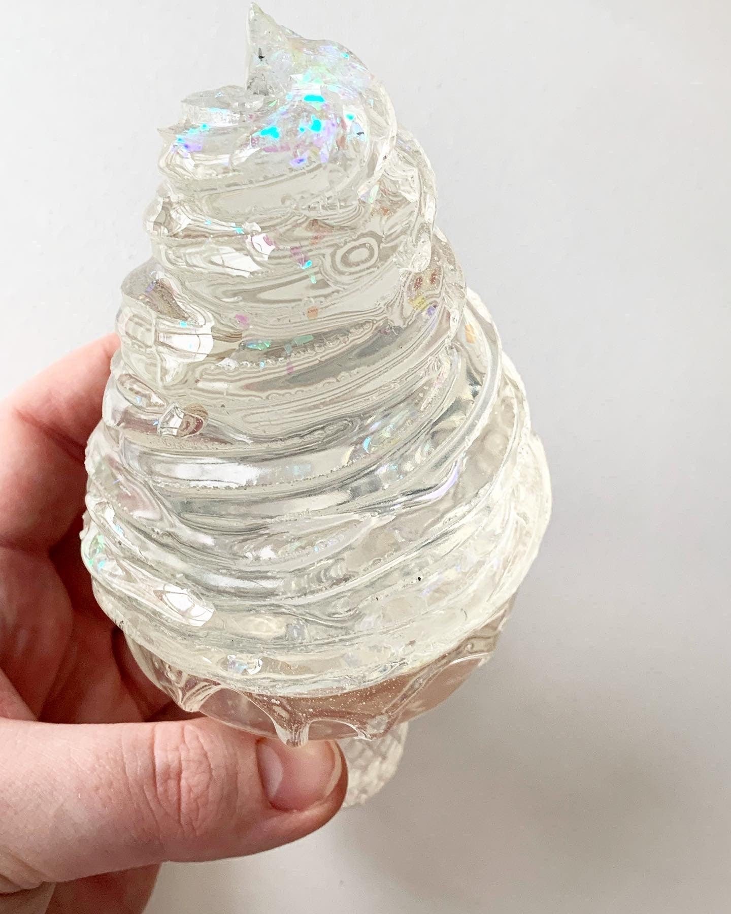 Clear Melting Ice Cream Resin Sculpture