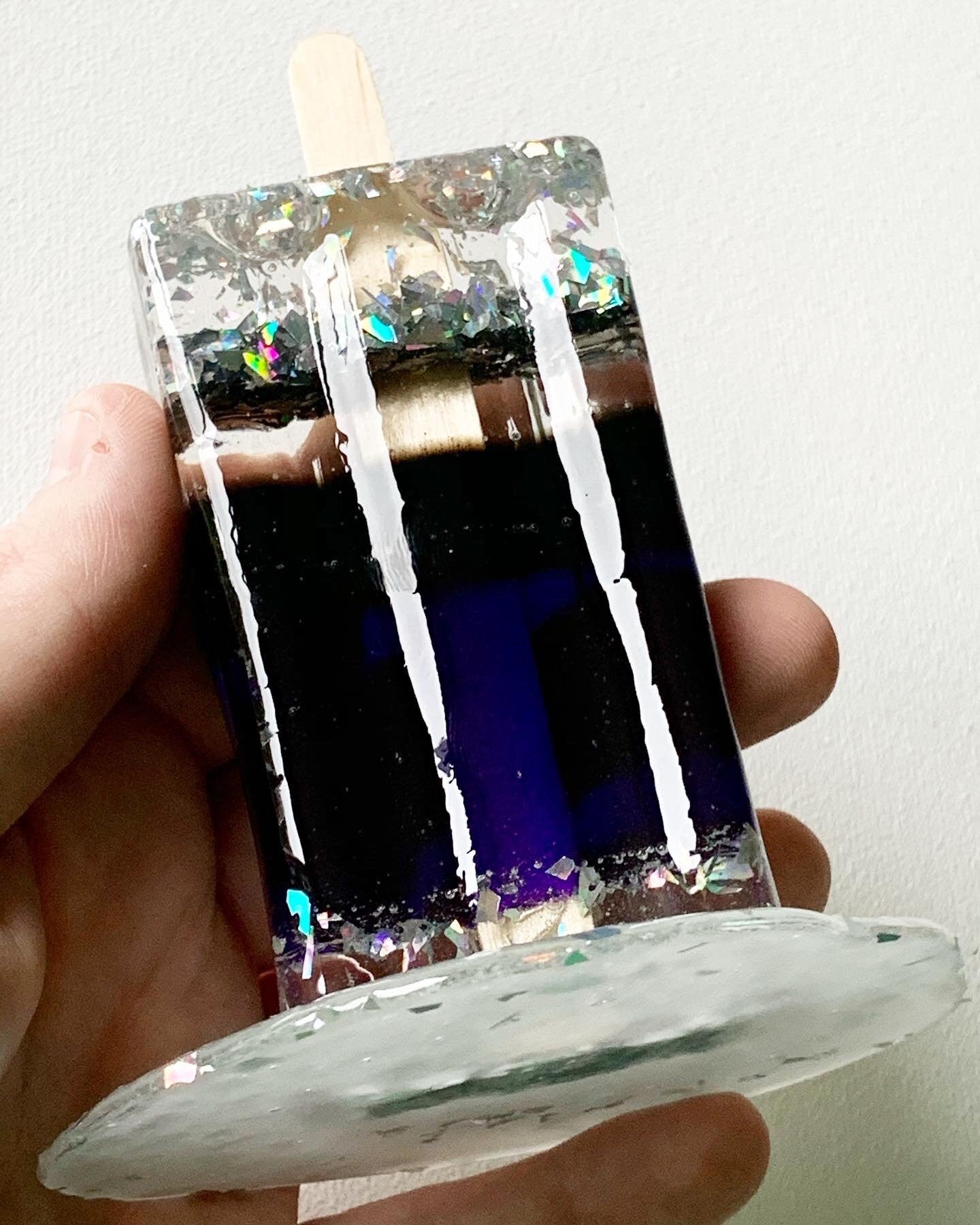 Multicolored Melting Popsicle Resin Sculpture