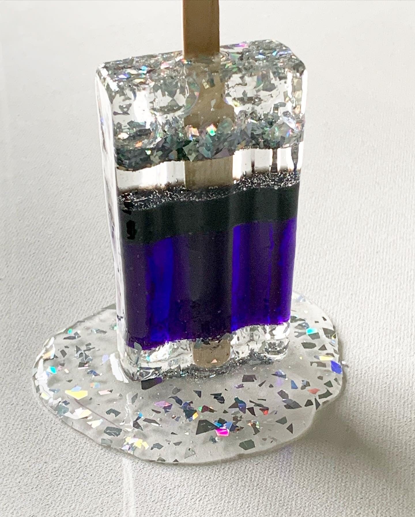 Multicolored Melting Popsicle Resin Sculpture