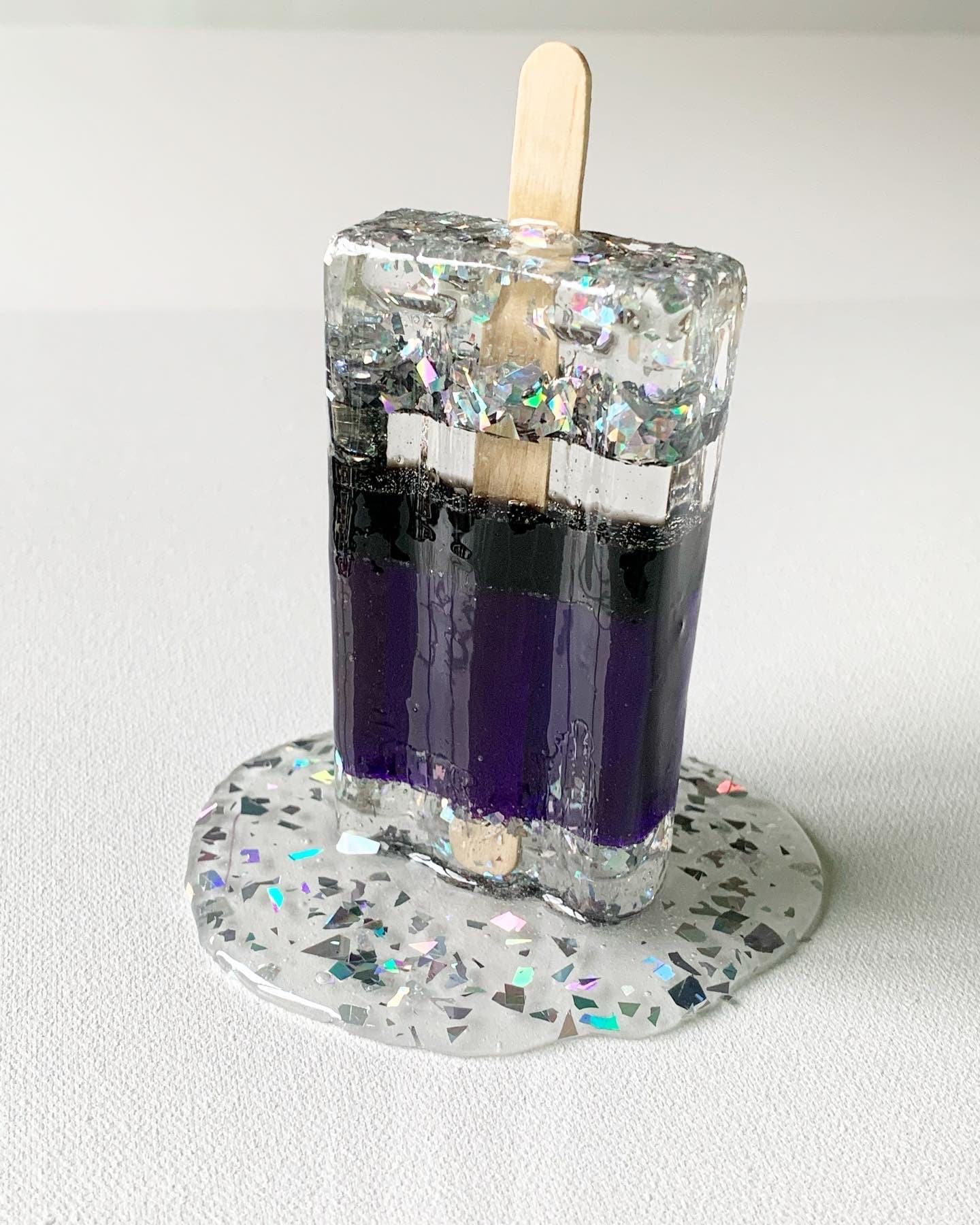 Multicolored Melting Popsicle Resin Sculpture