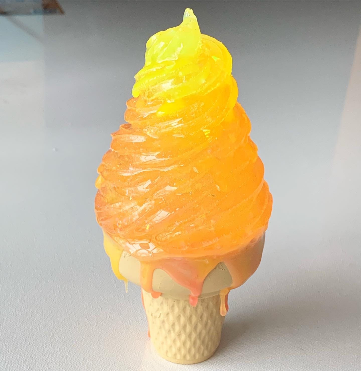 Ombré Melting Ice Cream Resin Sculpture