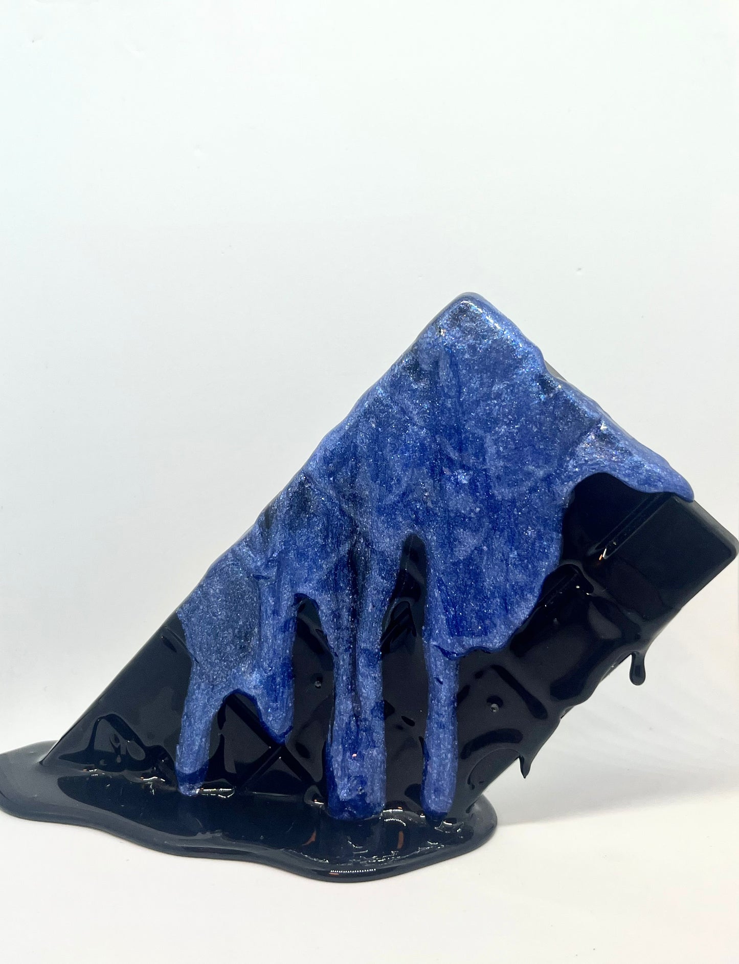 Black melting chocolate bar resin sculpture