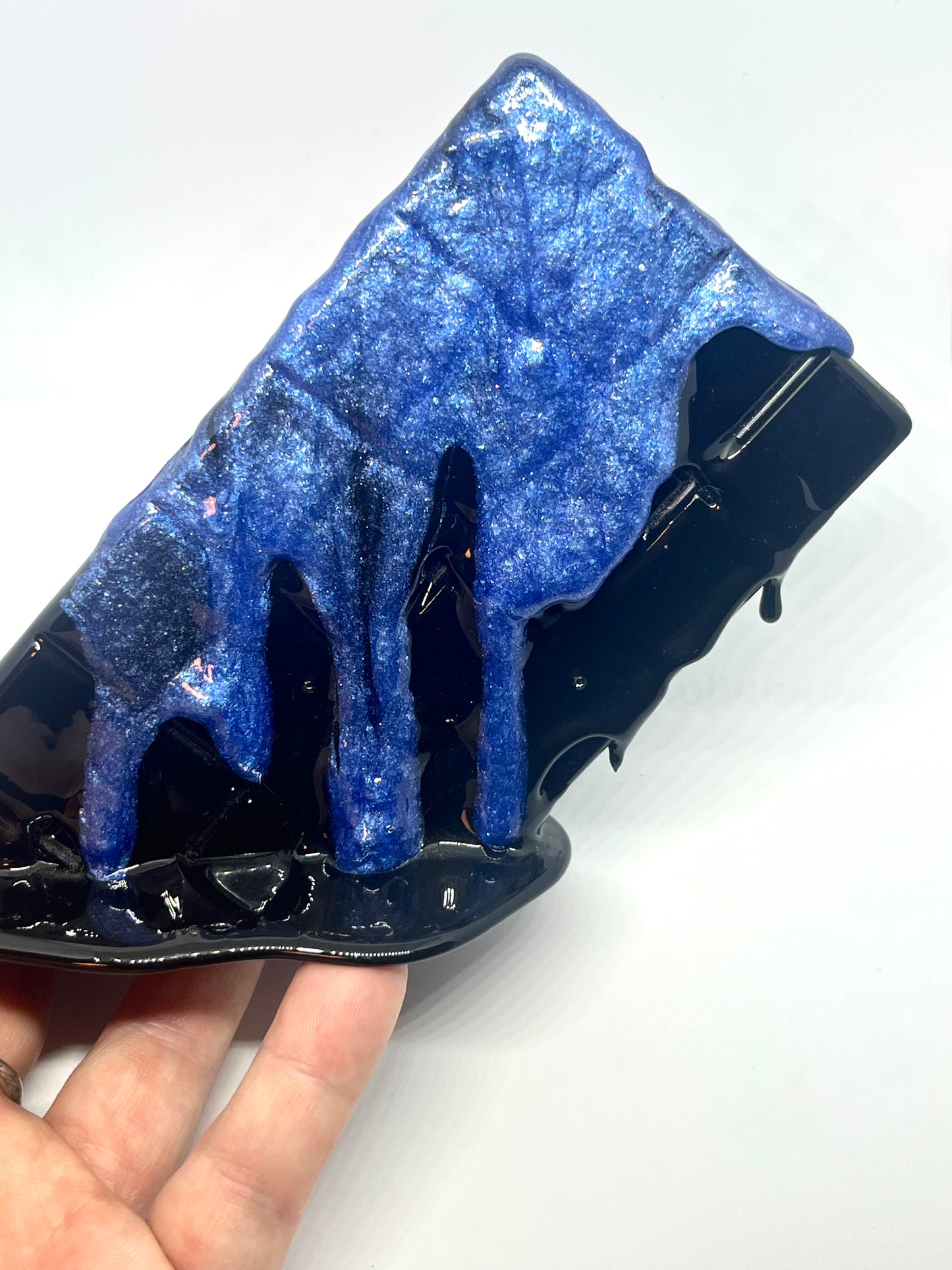 Black melting chocolate bar resin sculpture