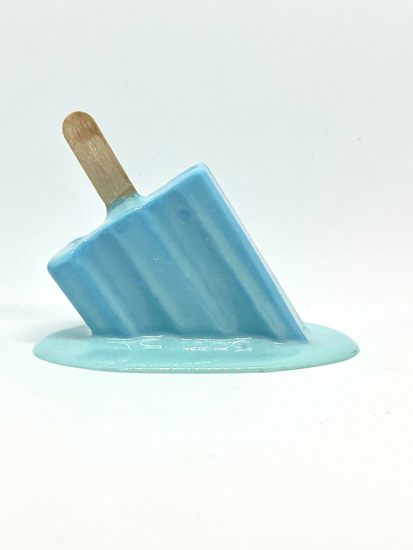 Blue melting mini popsicle resin sculpture
