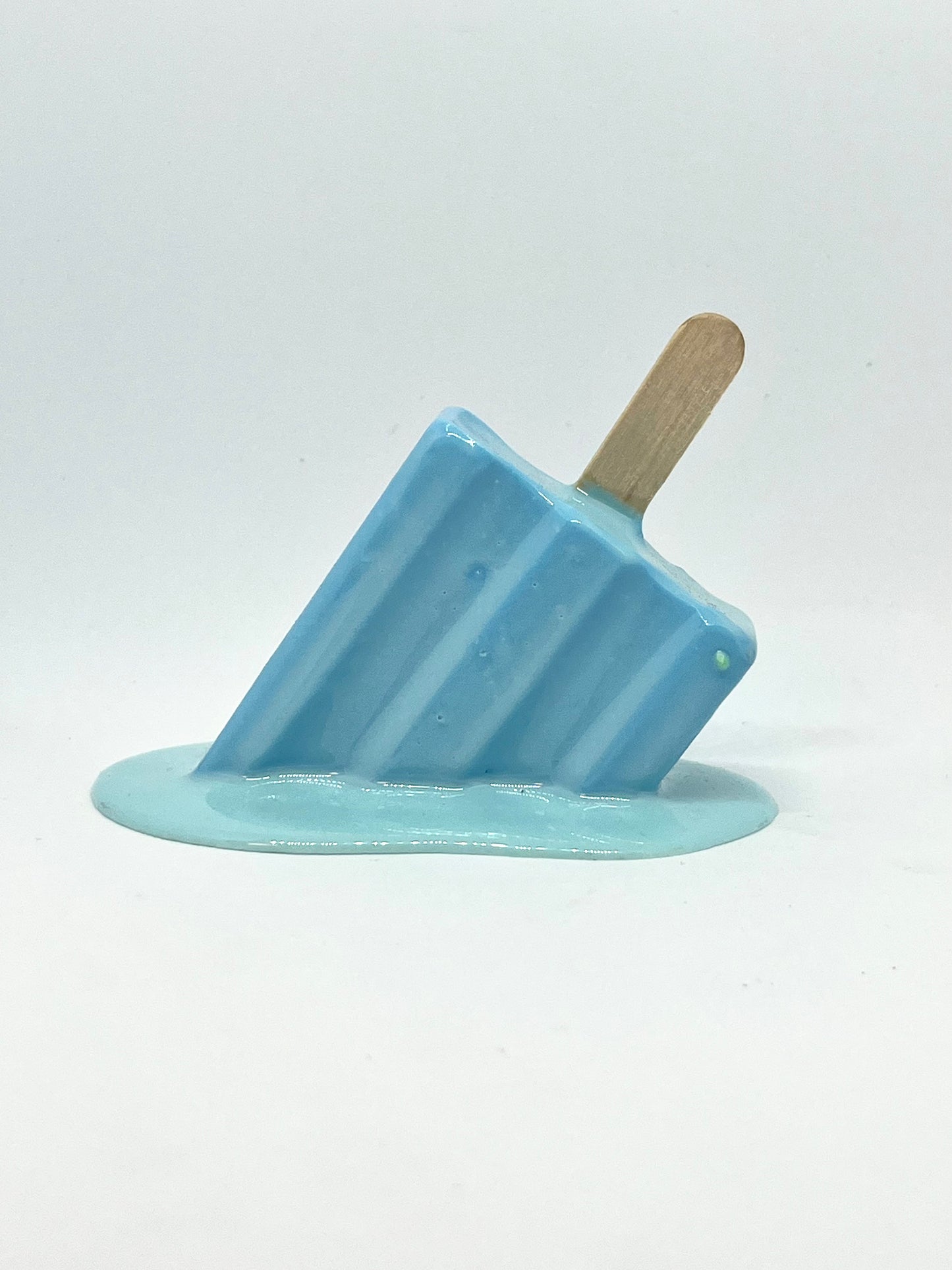 Blue melting mini popsicle resin sculpture