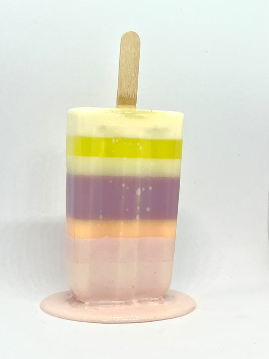 Multicolored melting popsicle resin sculpture