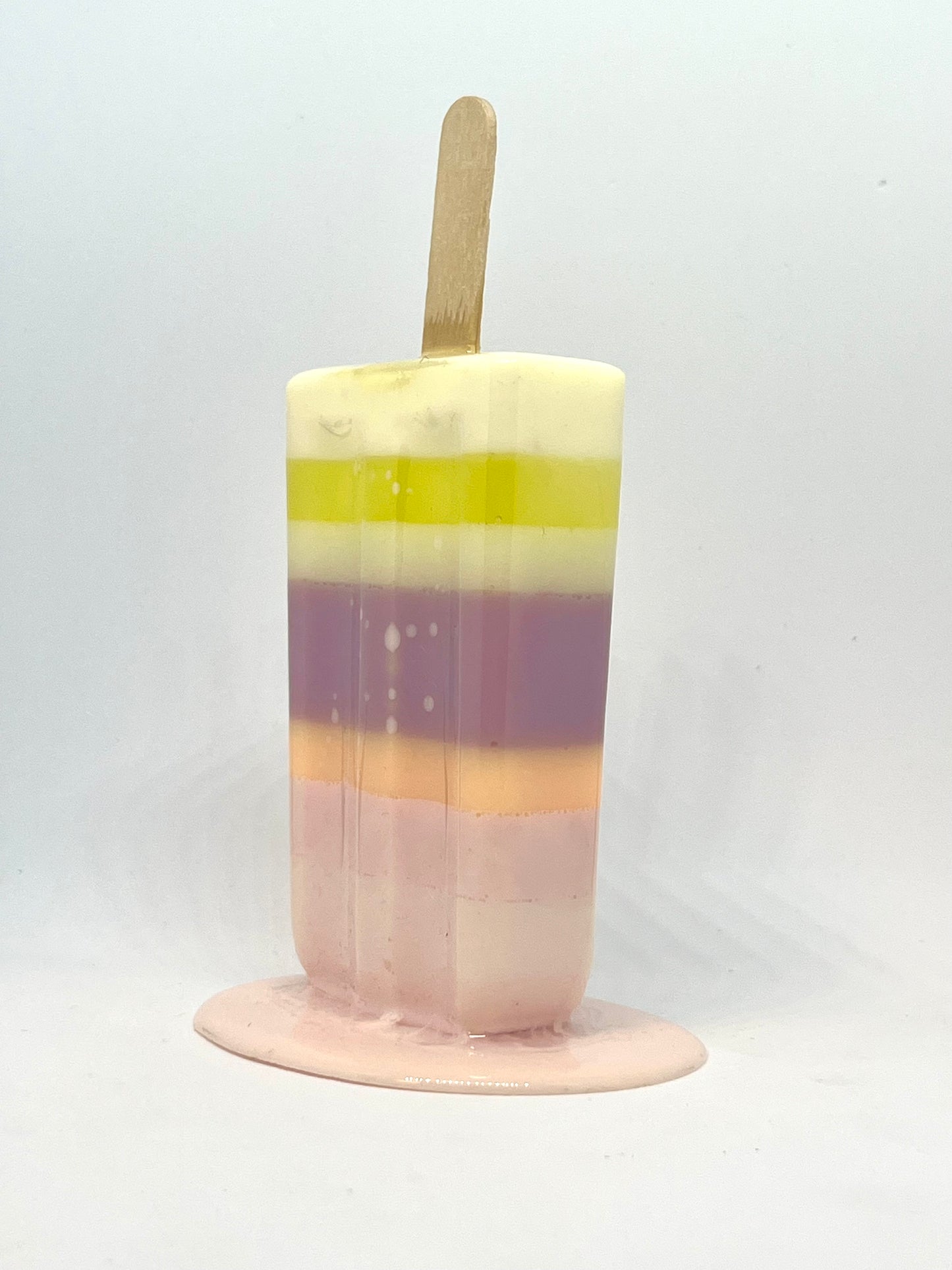 Multicolored melting popsicle resin sculpture