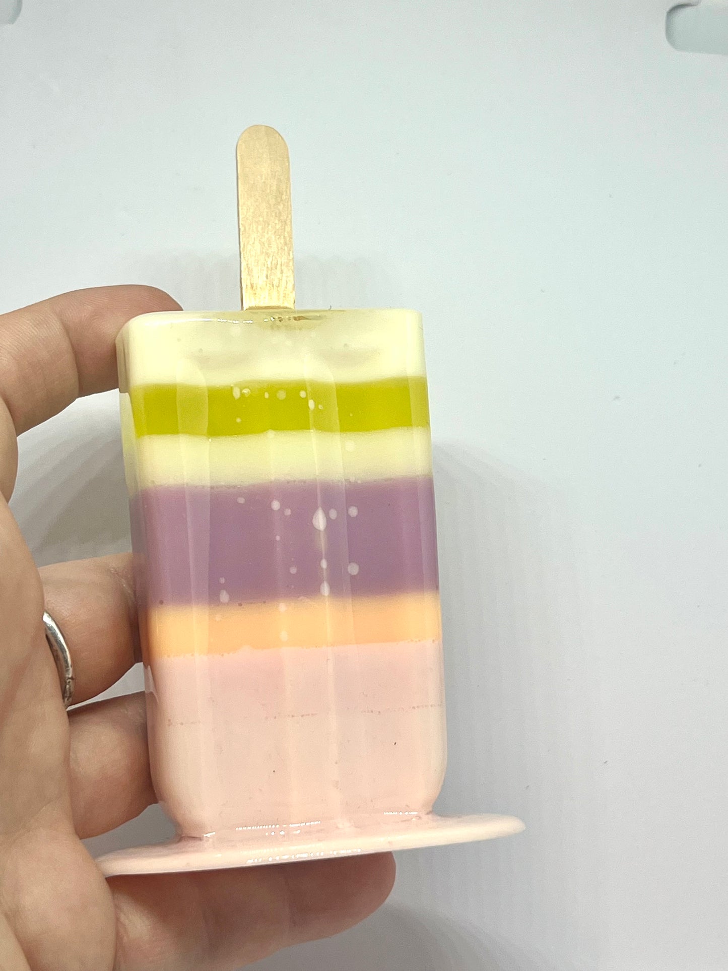 Multicolored melting popsicle resin sculpture