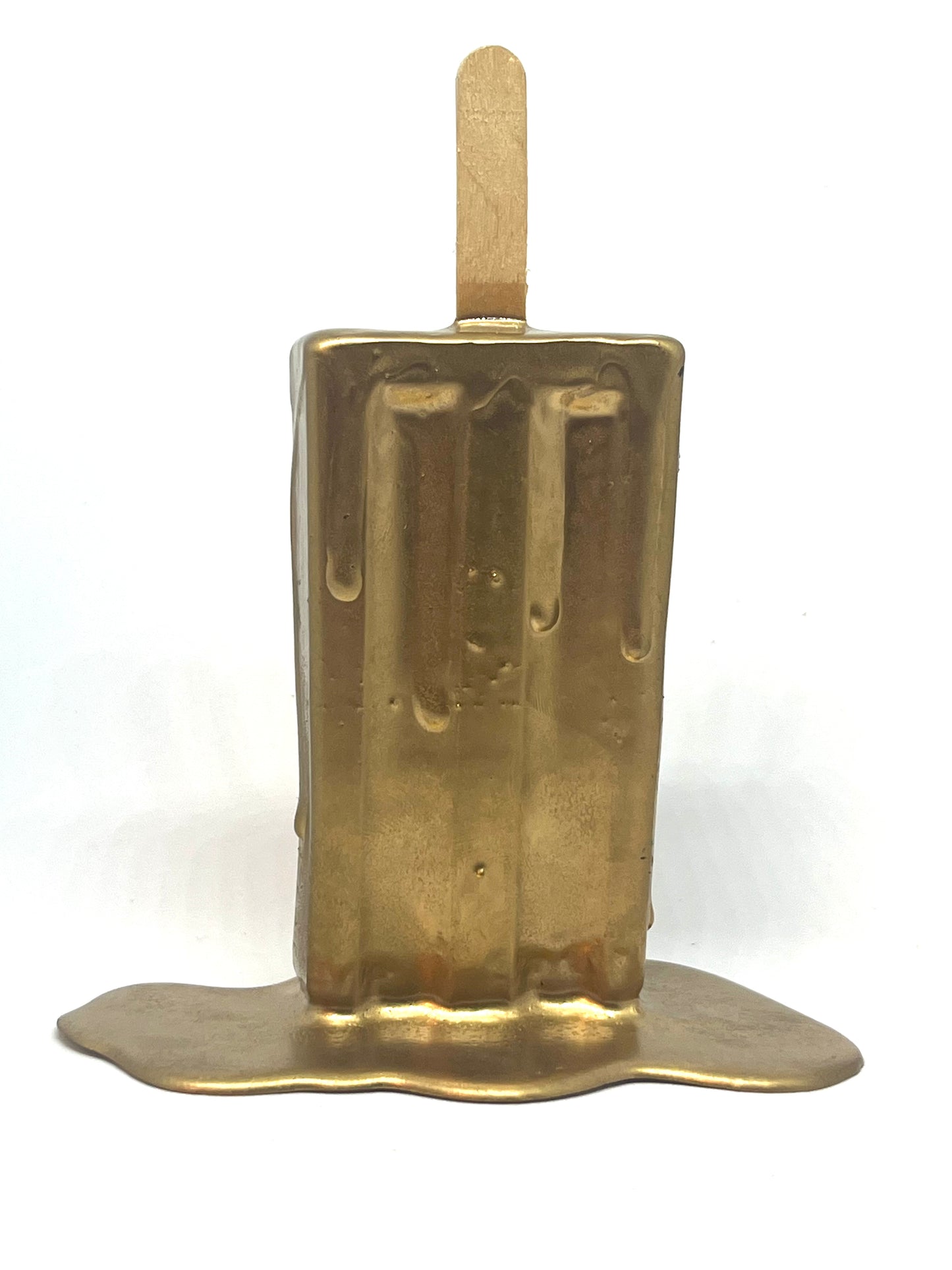 Gold melting popsicle resin sculpture
