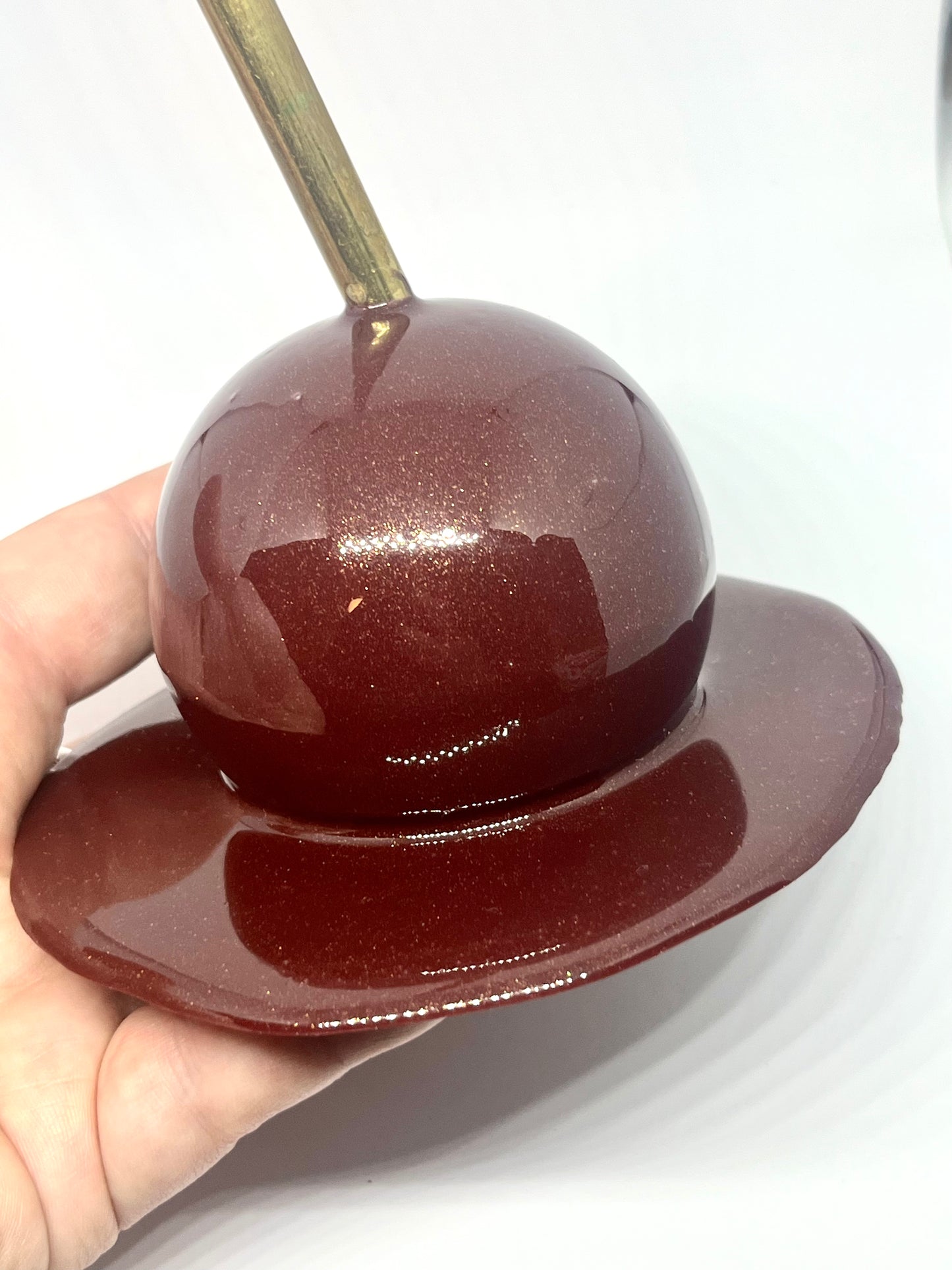 Red melting lollipop resin sculpture