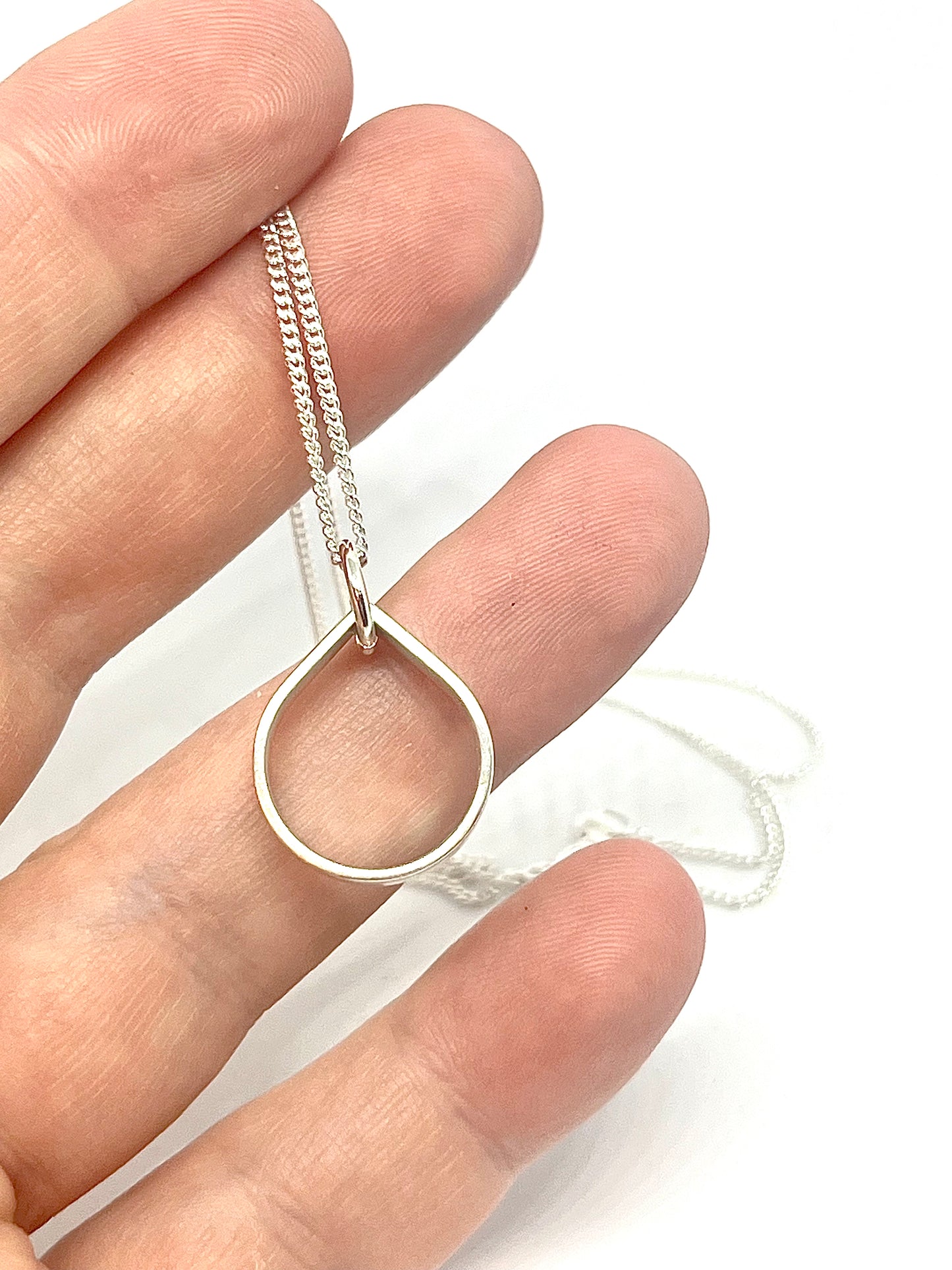 Silver drop pendant