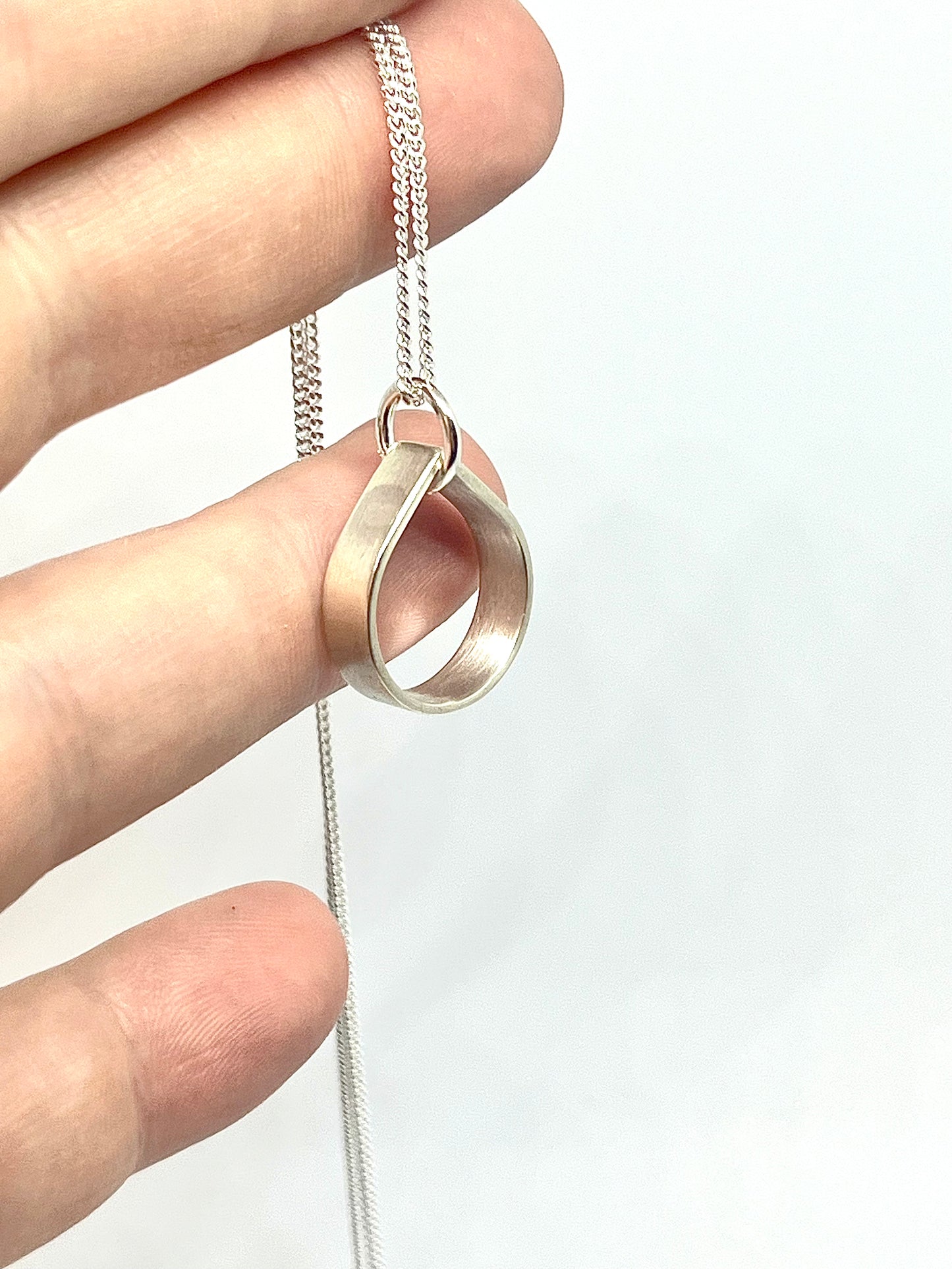 Silver drop pendant