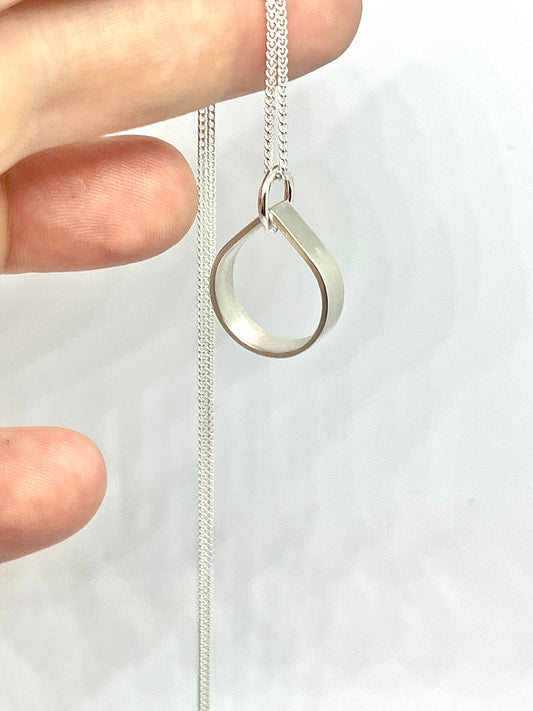 Silver drop pendant