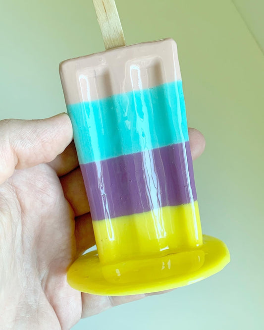 Multicolored Melting Popsicle Resin Sculpture