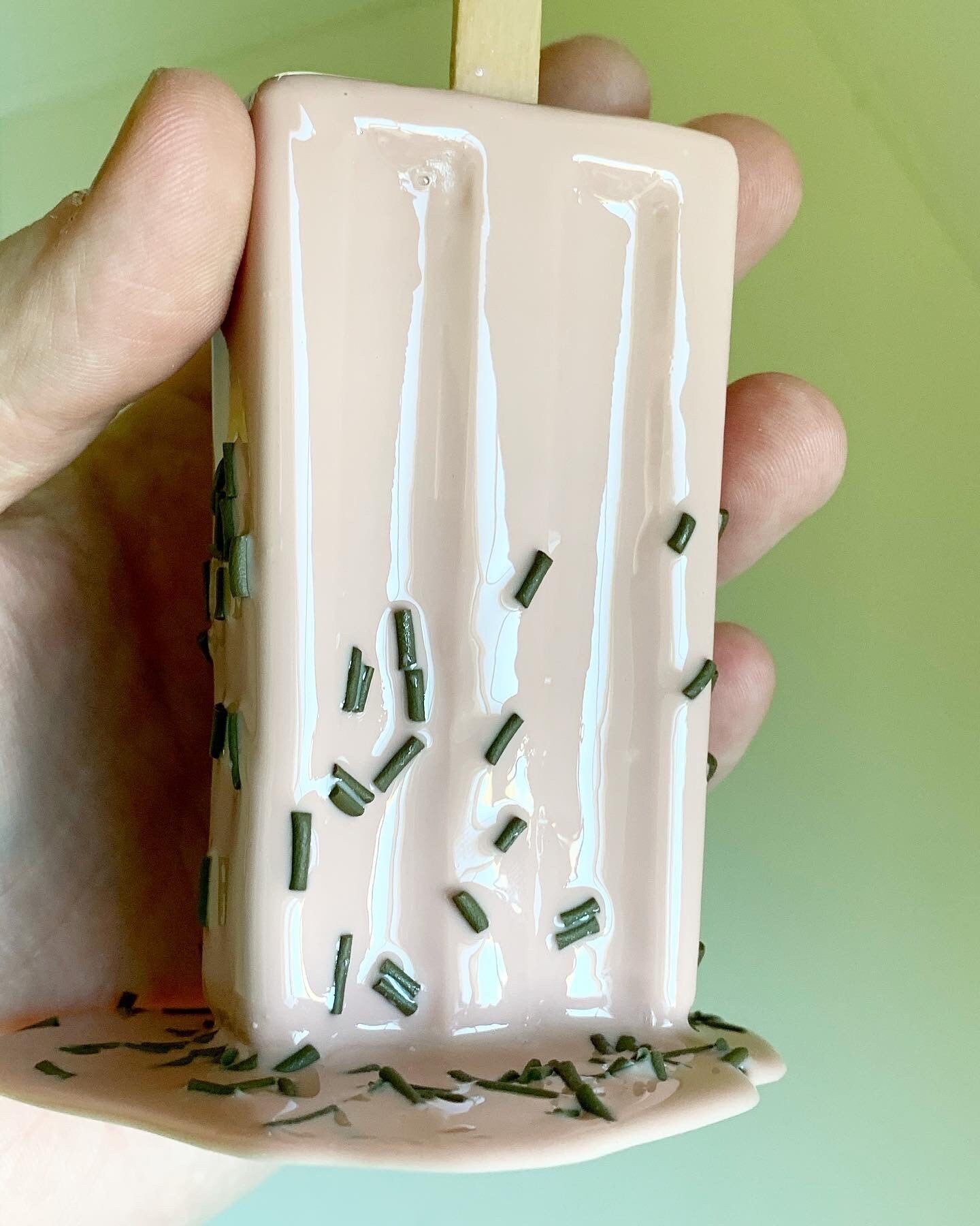 Dusty Pink Melting Popsicle Resin Sculpture