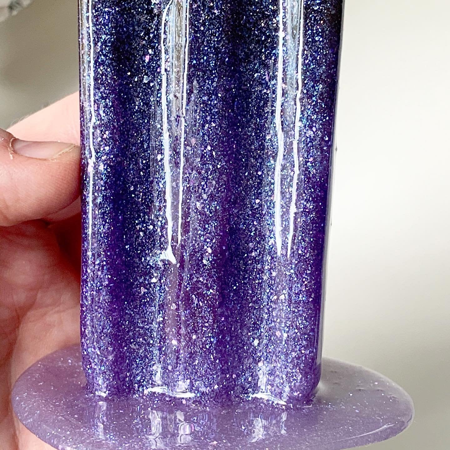 Purple Melting Popsicle Resin Sculpture