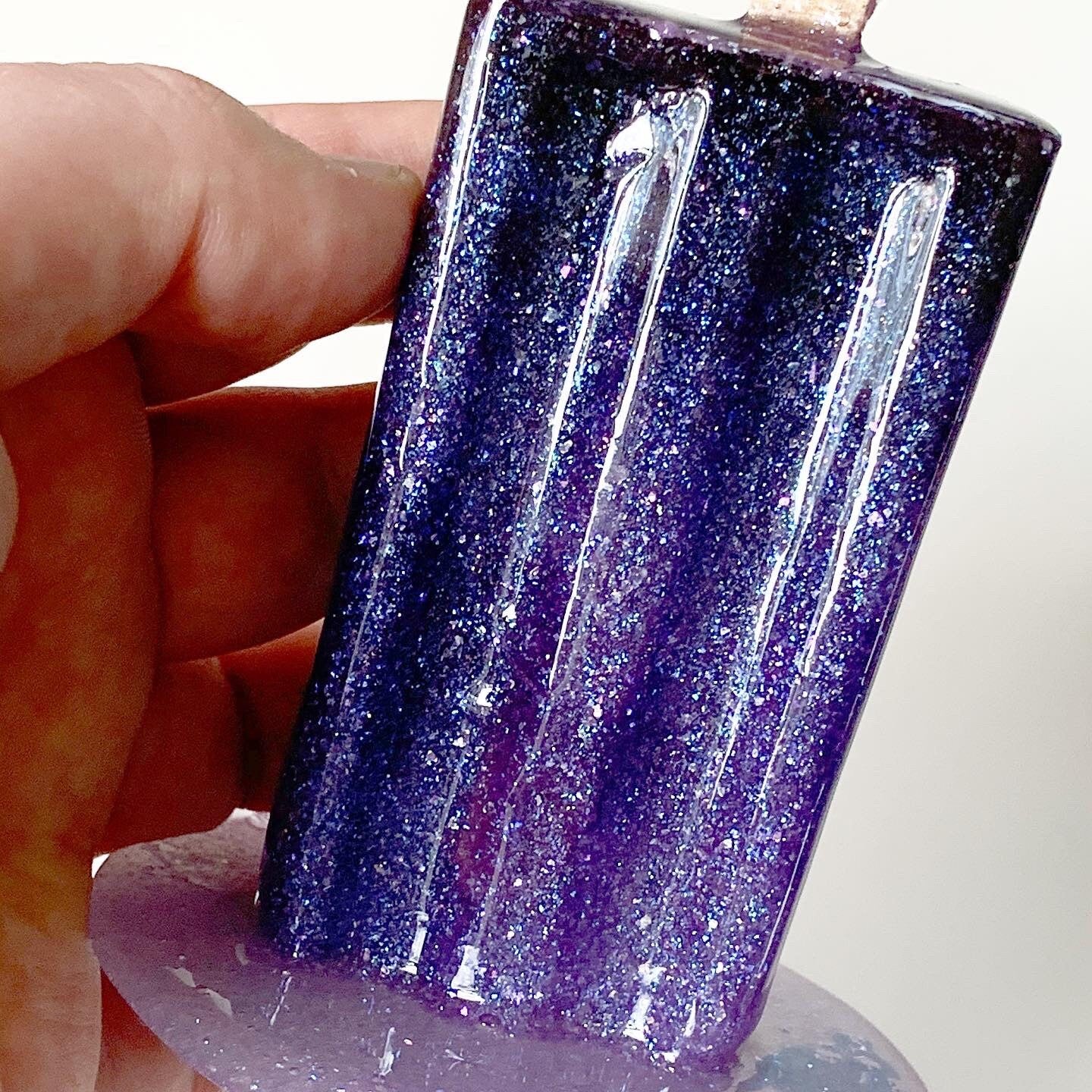 Purple Melting Popsicle Resin Sculpture