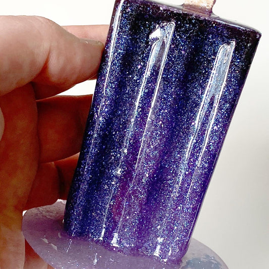 Purple Melting Popsicle Resin Sculpture