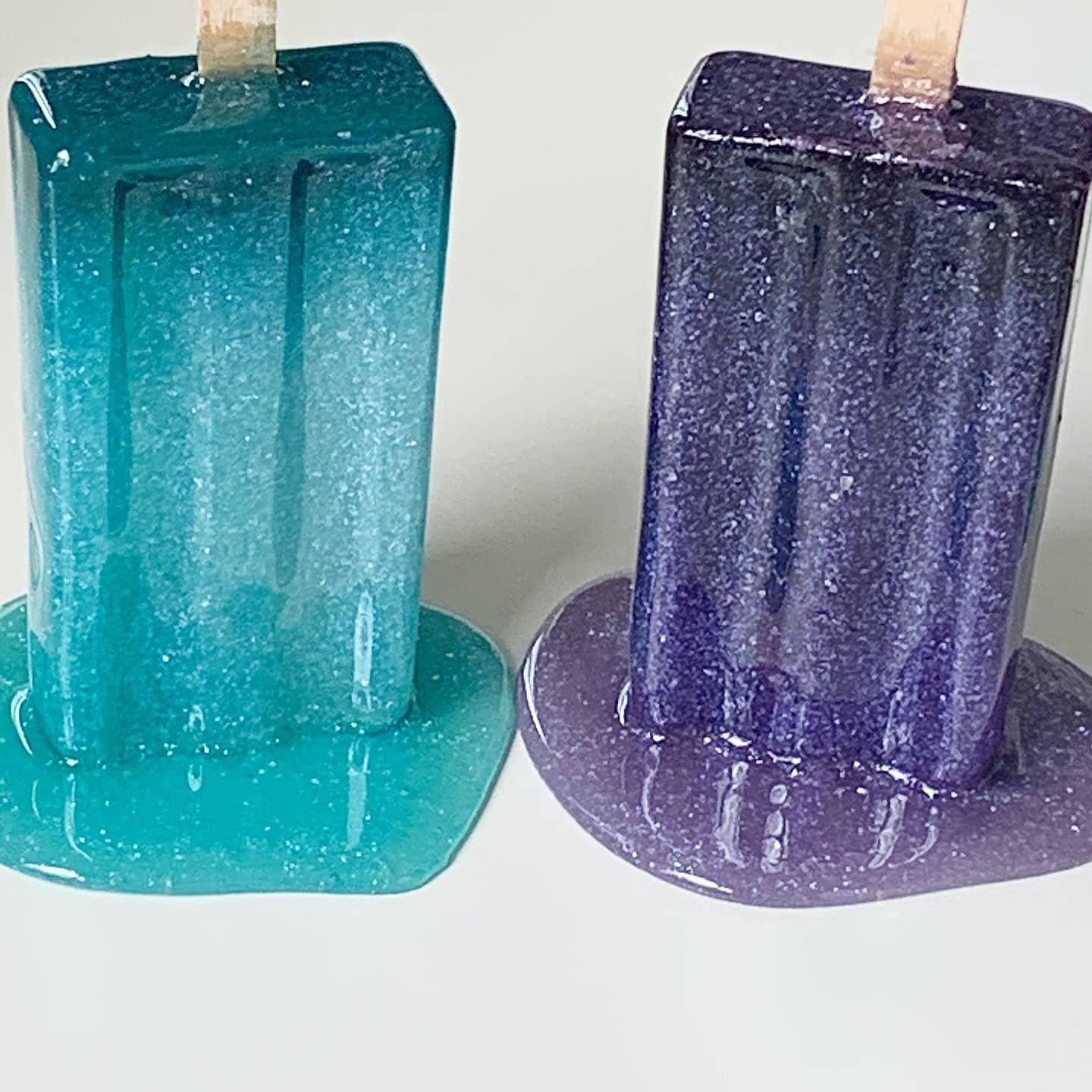 Purple Melting Popsicle Resin Sculpture