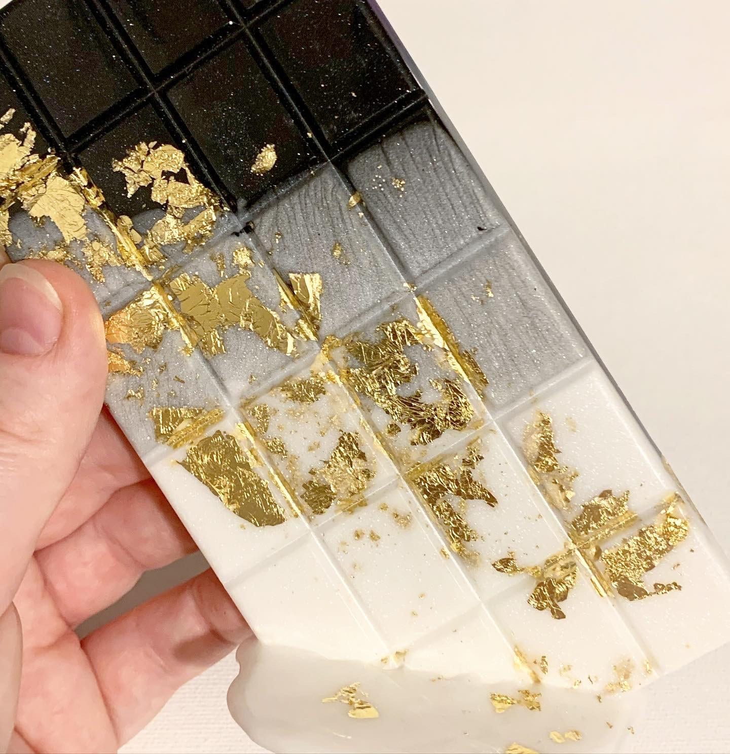 Chocolate Bar With Gold Leaf Resin Sculpture