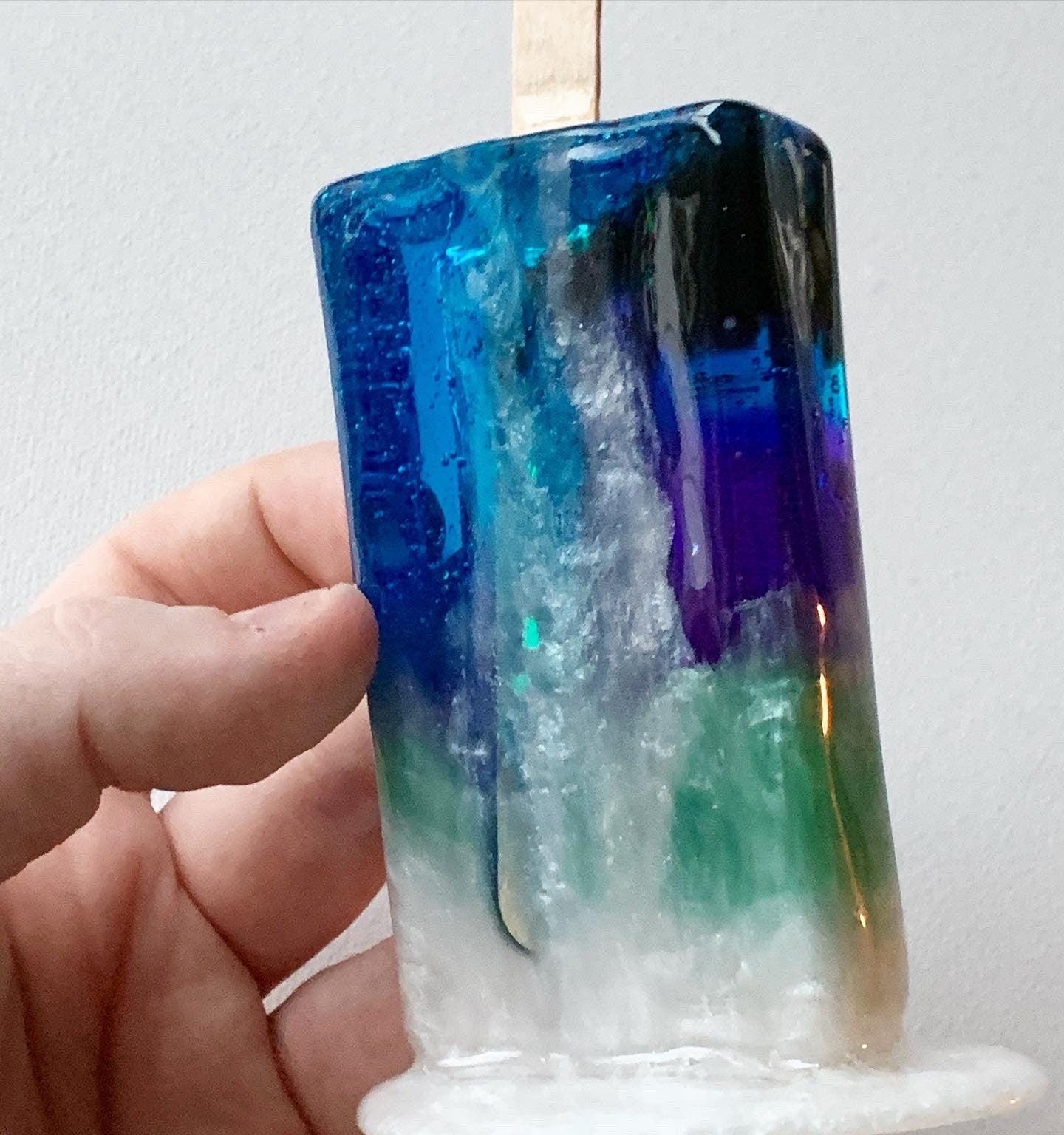 Galaxy Inspired Melting Popsicle Resin Sculpture