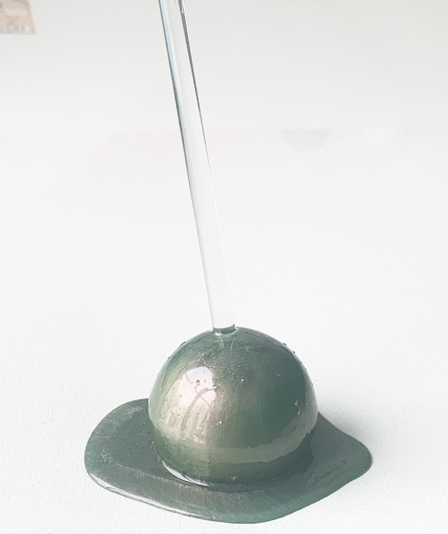 Green/Pink Shifting Melting Lollipop Resin Sculpture