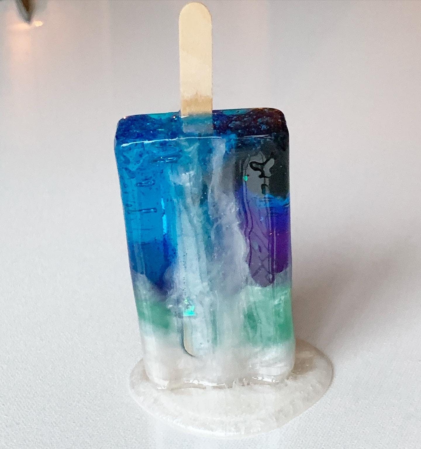 Galaxy Inspired Melting Popsicle Resin Sculpture