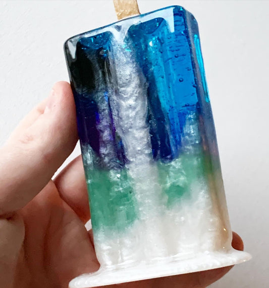 Galaxy Inspired Melting Popsicle Resin Sculpture