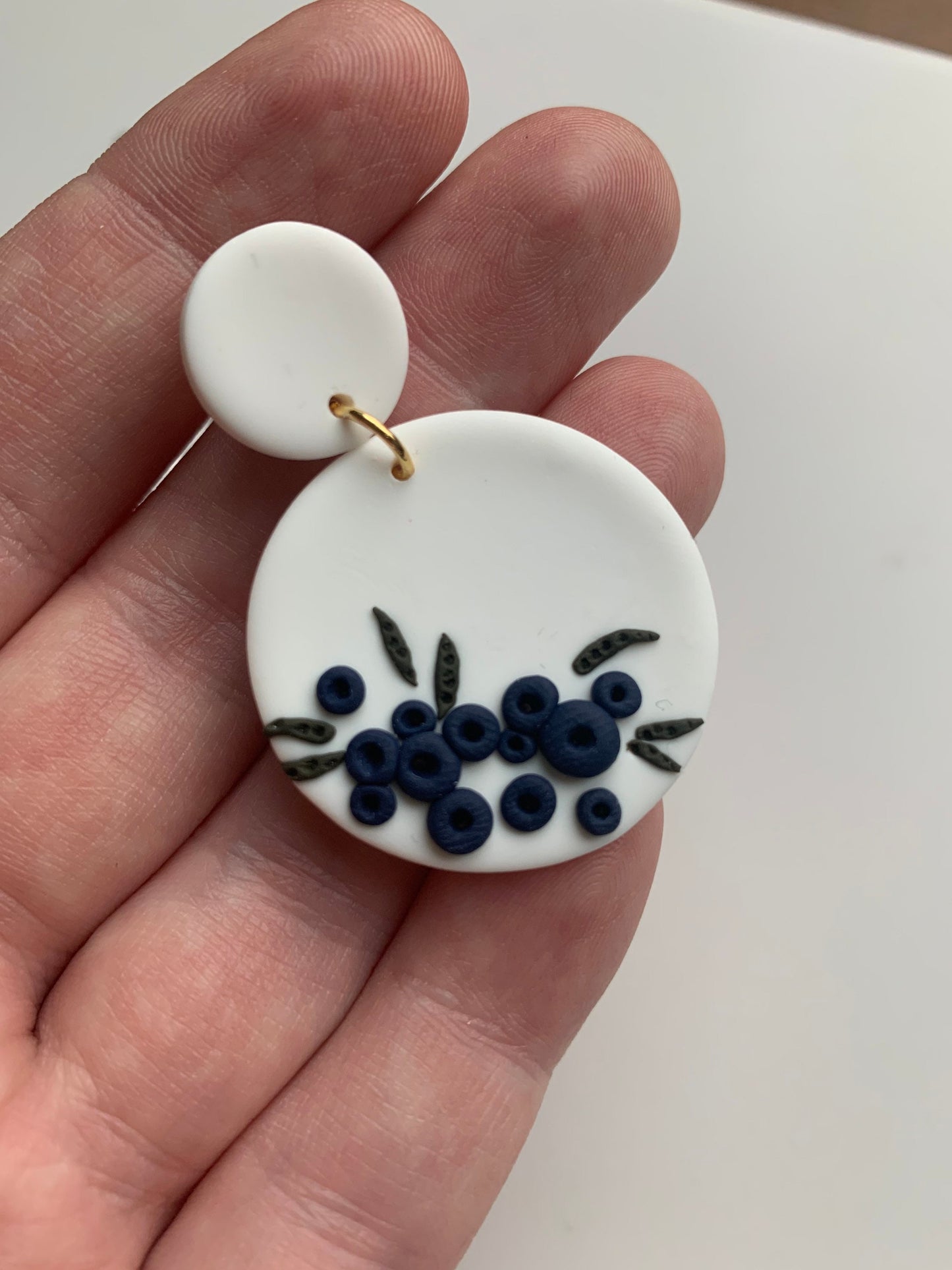 Polymer Clay Earrings With Berries, Various Colors