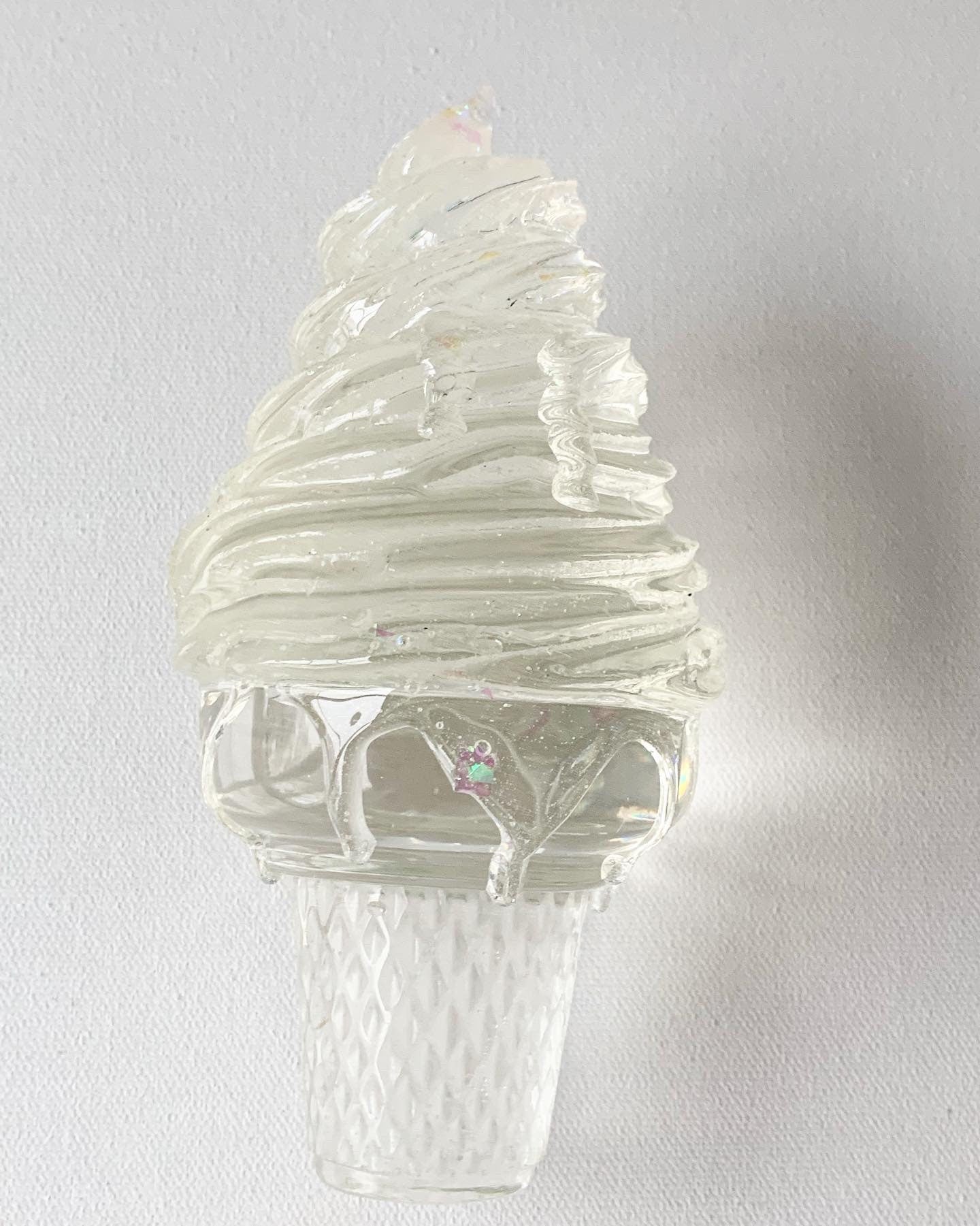 Clear Melting Ice Cream Resin Sculpture