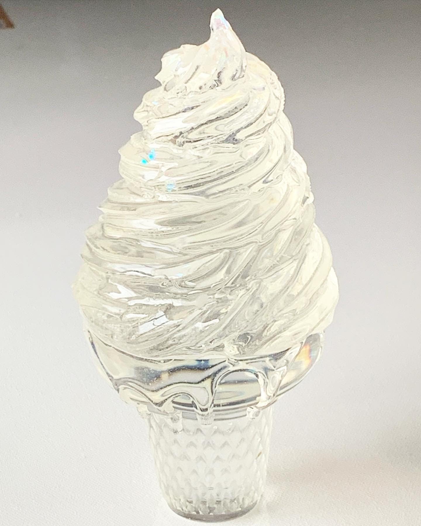 Clear Melting Ice Cream Resin Sculpture
