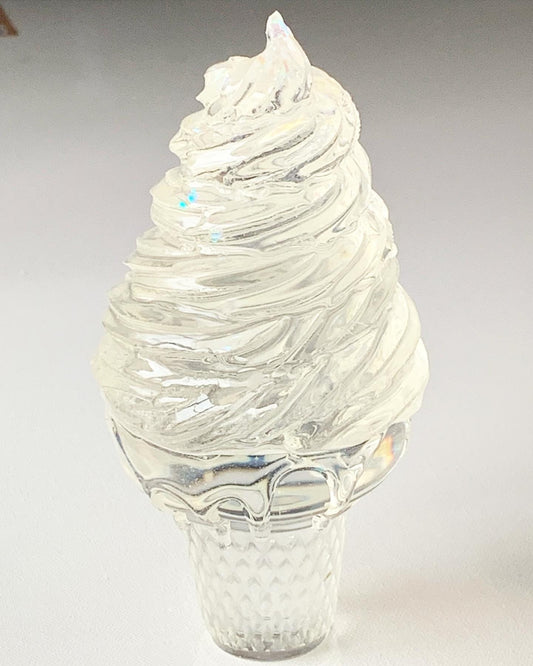 Clear Melting Ice Cream Resin Sculpture
