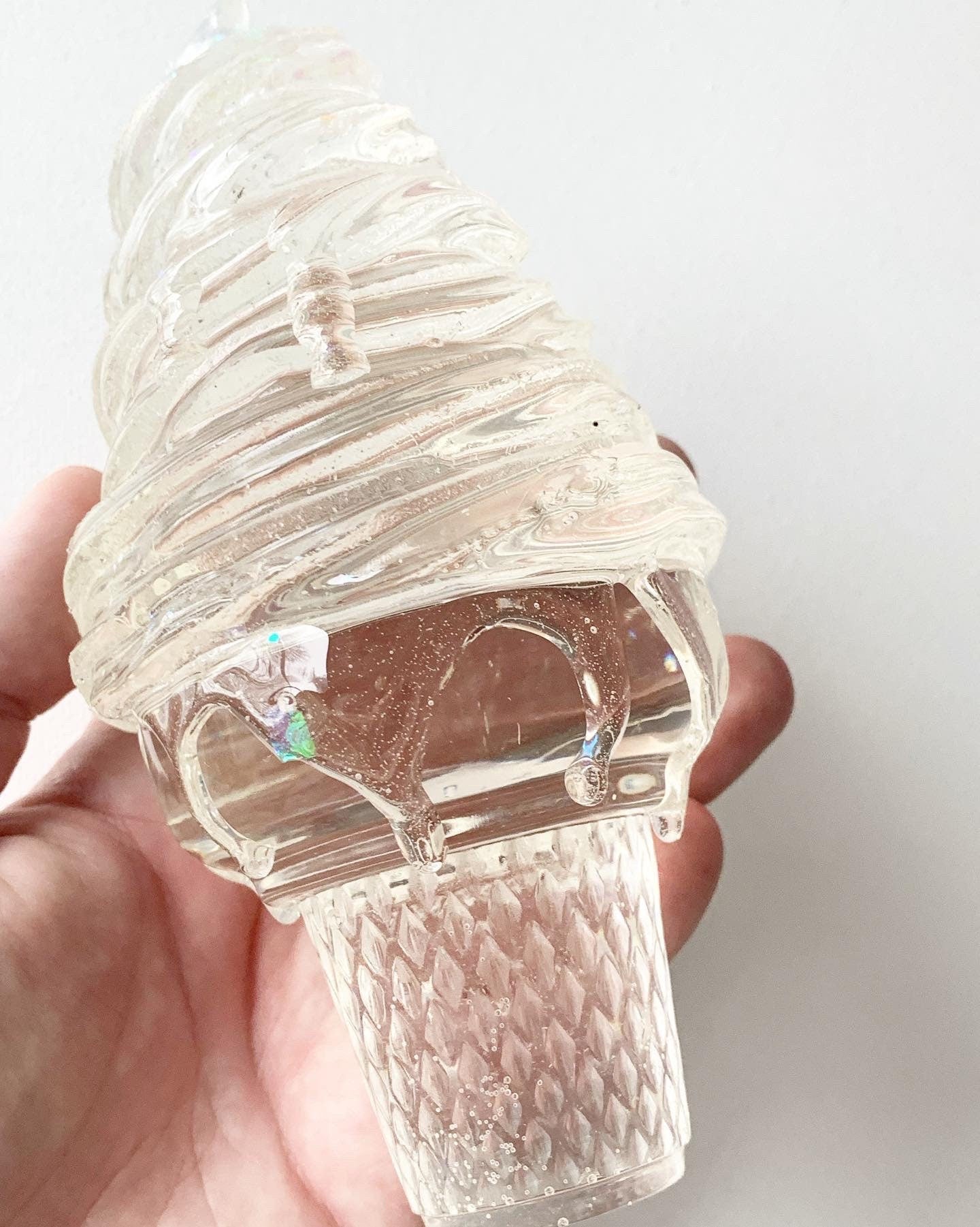 Clear Melting Ice Cream Resin Sculpture