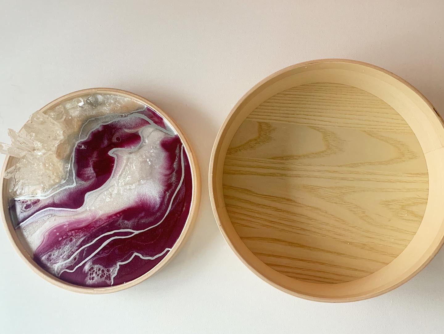 Wooden Box with Resin Art