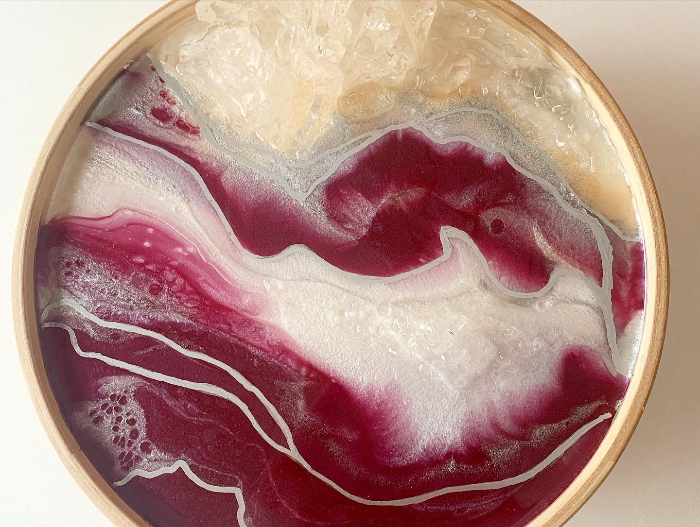 Wooden Box with Resin Art