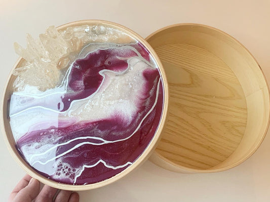 Wooden Box with Resin Art