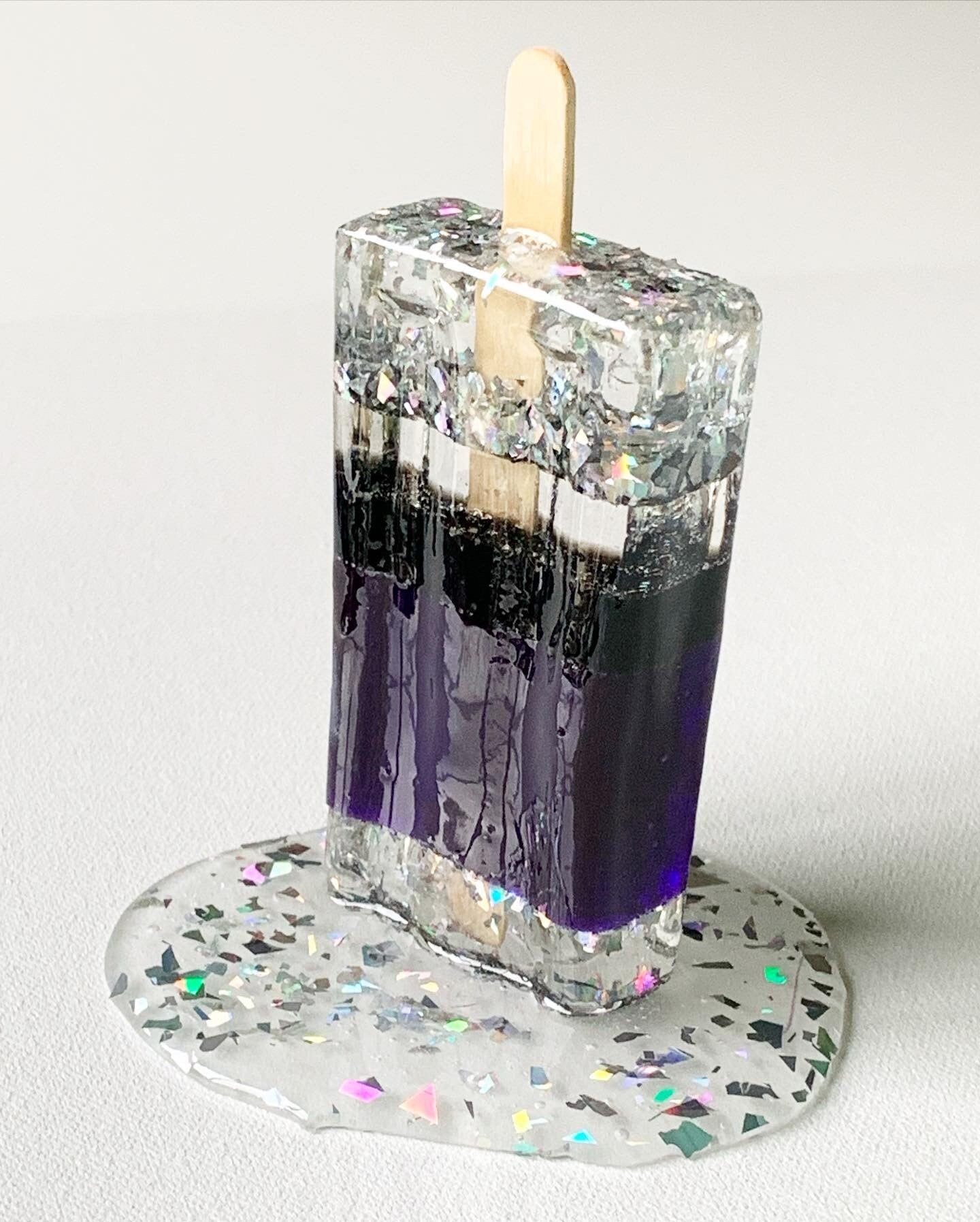 Multicolored Melting Popsicle Resin Sculpture