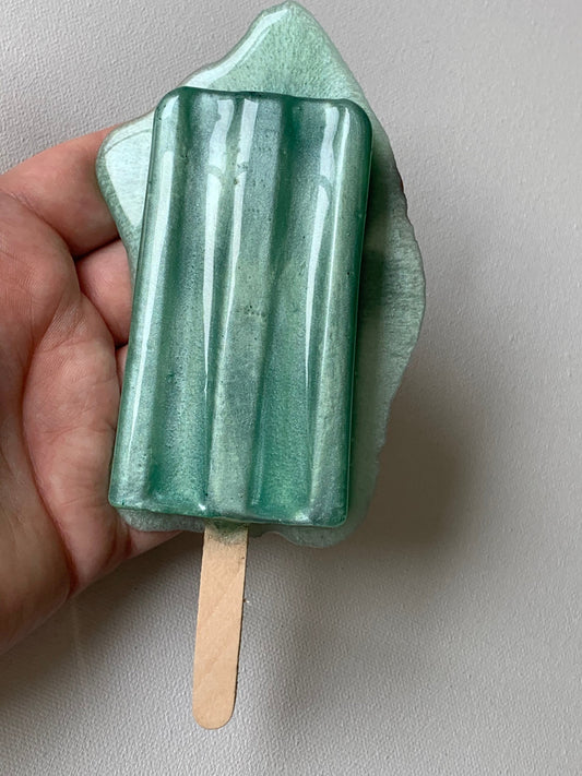 Mint Green Melting Popsicle Resin Sculpture